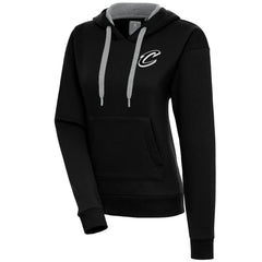 Cleveland Cavaliers Antigua Women's Brushed Metallic Victory Pullover Hoodie - Black for sale