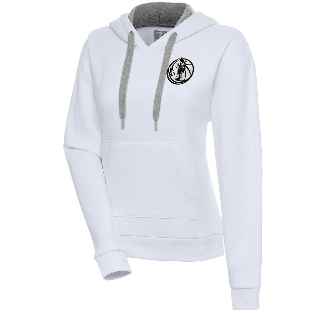 Dallas Mavericks Antigua Women's Brushed Metallic Victory Pullover Hoodie - White shop