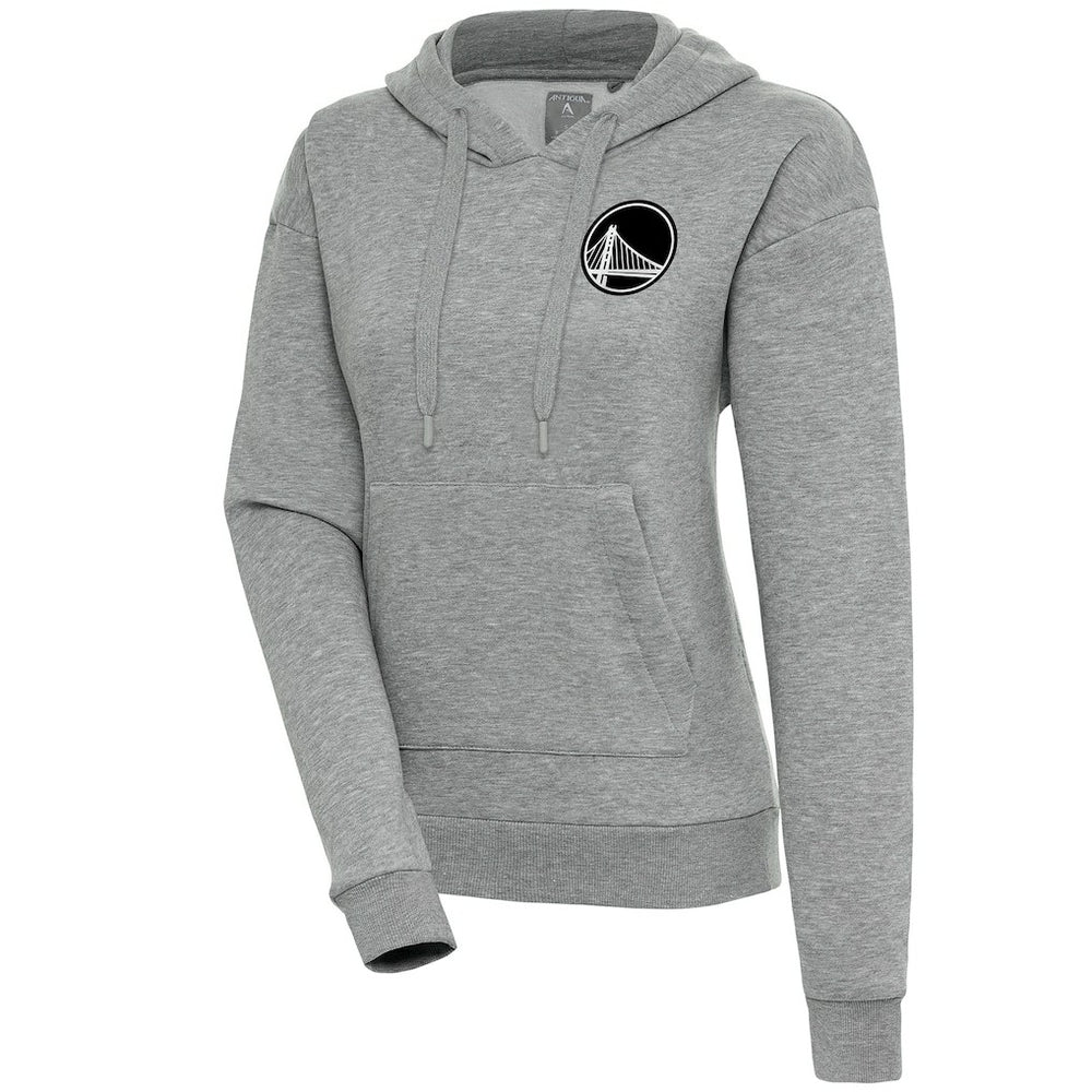 Golden State Warriors Antigua Women's Brushed Metallic Victory Pullover Hoodie - Heather Gray on sale