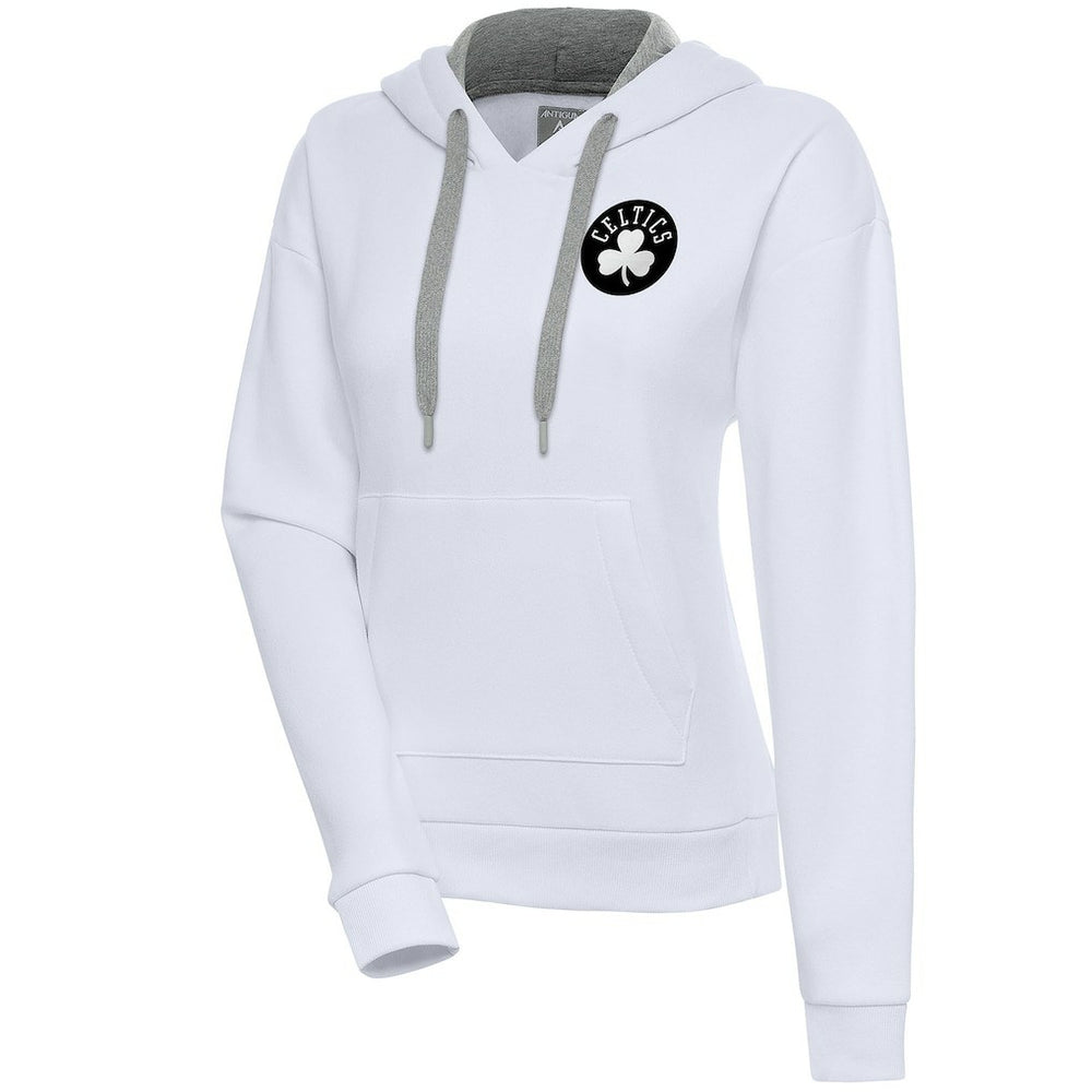 Boston Celtics Antigua Women's Brushed Metallic Victory Pullover Hoodie - White sale