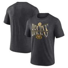 Boston Bruins Fanatics Centennial Hockey Tri-Blend T-Shirt Heather Charcoal
