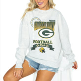 Green Bay Packers Gameday Couture Women's Oversized Run the Show Pullover Sweatshirt - Ash online