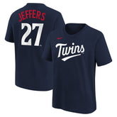 Ryan Jeffers Minnesota Twins Youth Name & Number T-Shirt - Navy | Nike