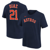Yainer Diaz Houston Astros Youth Name & Number T-Shirt - Navy | Nike