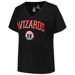 Washington Wizards Profile Women's Plus Size Arch Over Logo V-Neck T-Shirt - Black sale