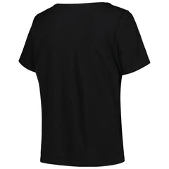 Los Angeles Lakers Profile Women's Plus Size Arch Over Logo V-Neck T-Shirt - Black for sale