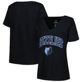 Memphis Grizzlies Profile Women's Plus Size Arch Over Logo V-Neck T-Shirt - Black discount