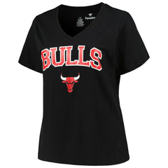 Chicago Bulls Profile Women's Plus Size Arch Over Logo V-Neck T-Shirt sale - Black shop