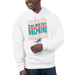 Miami Dolphins Starter Unisex Name Drop Logo Pullover Hoodie - White discount