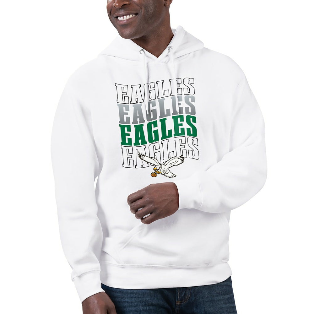 Philadelphia Eagles Starter Unisex Throwback Name Drop Pullover Hoodie - White outlet