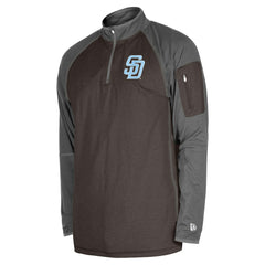 San Diego Padres Father's Day Raglan Quarter-Zip Top - Brown | New Era