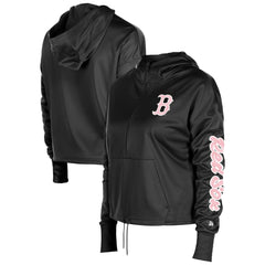Boston Red Sox Women's Half-Zip Hoodie - Black | New Era