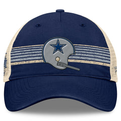 Dallas Cowboys Retro Fundamentals Stripes Trucker Adjustable Hat - Navy/Natural sale