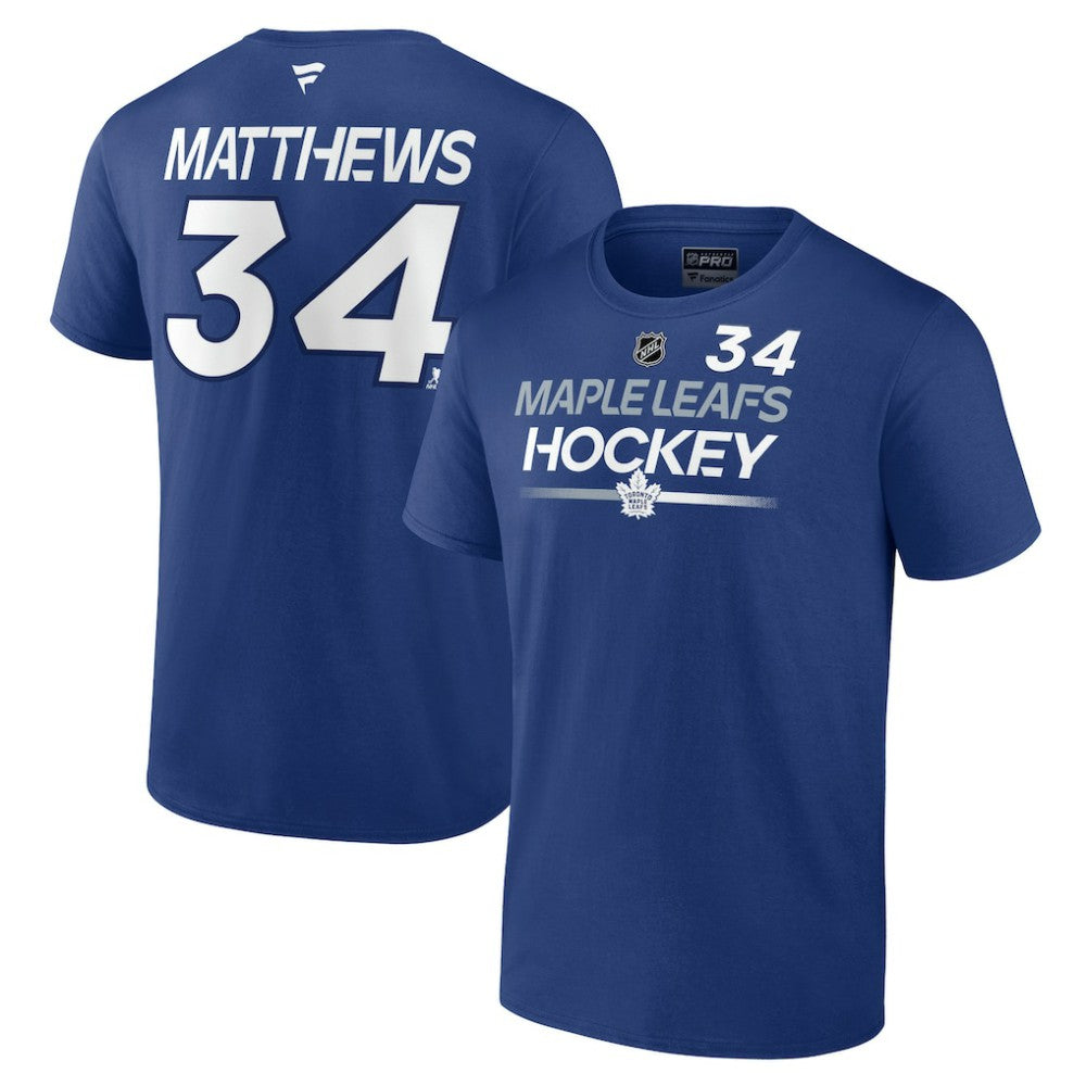 Auston Matthews Toronto Maple Leafs Fanatics Authentic Pro Prime Name & Number T-Shirt Blue