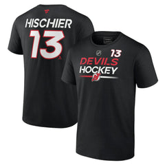 Nico Hischier New Jersey Devils Fanatics Authentic Pro Prime Name & Number T-Shirt Black