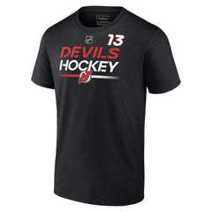 Nico Hischier New Jersey Devils Fanatics Authentic Pro Prime Name & Number T-Shirt Black