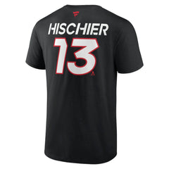 Nico Hischier New Jersey Devils Fanatics Authentic Pro Prime Name & Number T-Shirt Black