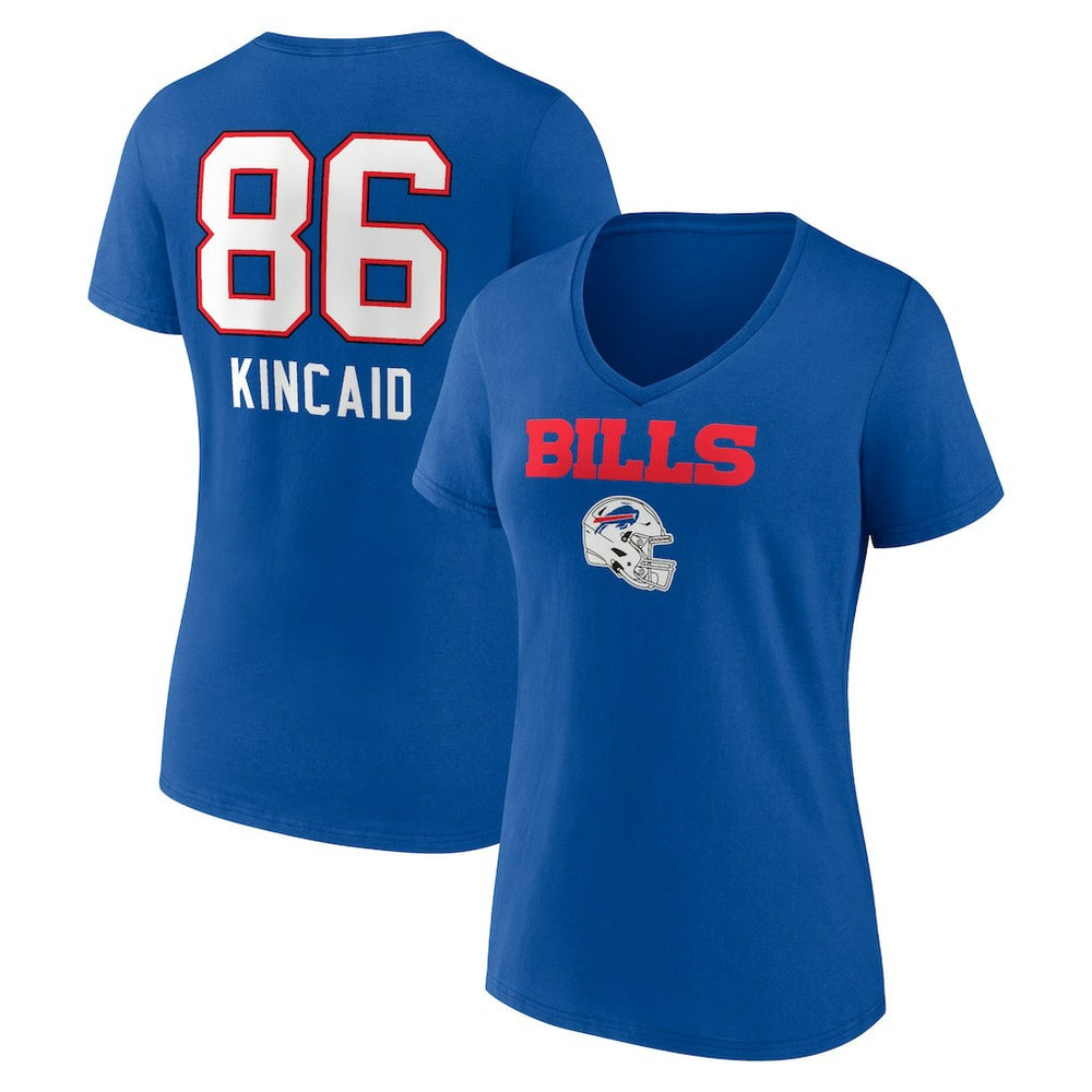 Dalton Kincaid Buffalo Bills Women's Team Wordmark Player Name & Number V-Neck T-Shirt - Royal outlet