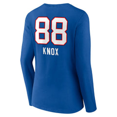 Dawson Knox Buffalo Bills Women's Team Wordmark Player Name & Number Long Sleeve V-Neck T-Shirt - Royal discount