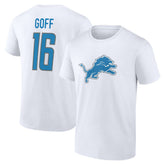 Jared Goff Detroit Lions Icon Player Name & Number T-Shirt - White outlet