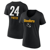 Joey Porter Jr. Pittsburgh Steelers Women's Team Wordmark Player Name & Number V-Neck T-Shirt - Black on sale