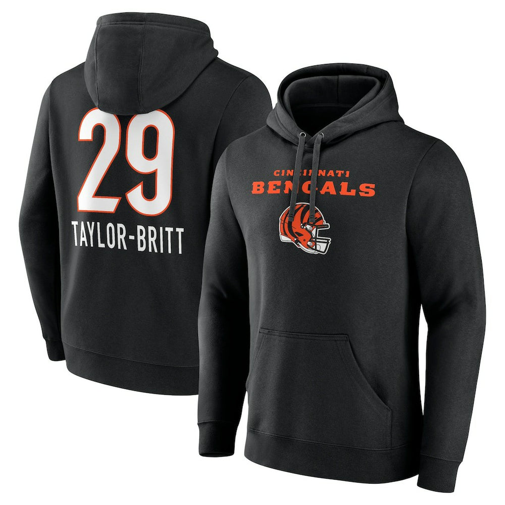 Cam Taylor-Britt Cincinnati Bengals Team Wordmark Player Name & Number Pullover Hoodie - Black for sale