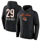 Cam Taylor-Britt Cincinnati Bengals Team Wordmark Player Name & Number Pullover Hoodie - Black for sale