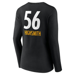 Alex Highsmith Pittsburgh Steelers Women's Team Wordmark Player Name & Number Long Sleeve V-Neck T-Shirt - Black outlet