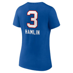 Damar Hamlin Buffalo Bills Women's Team Wordmark Player Name & Number V-Neck T-Shirt - Royal sale