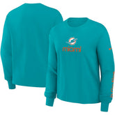Miami Dolphins Women's Boxy Long Sleeve T-Shirt - Aqua | Nike discount