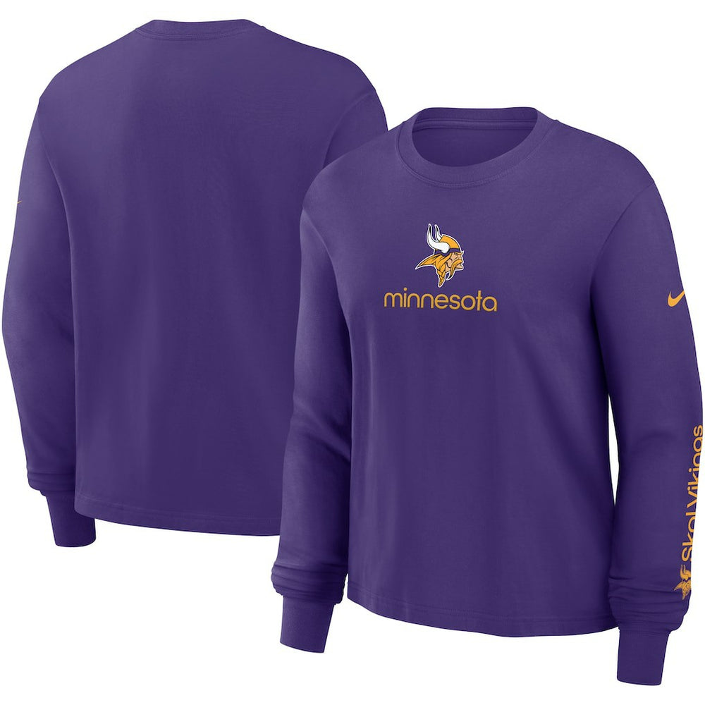 Minnesota Vikings Women's Boxy Long Sleeve T-Shirt - Purple | Nike for sale