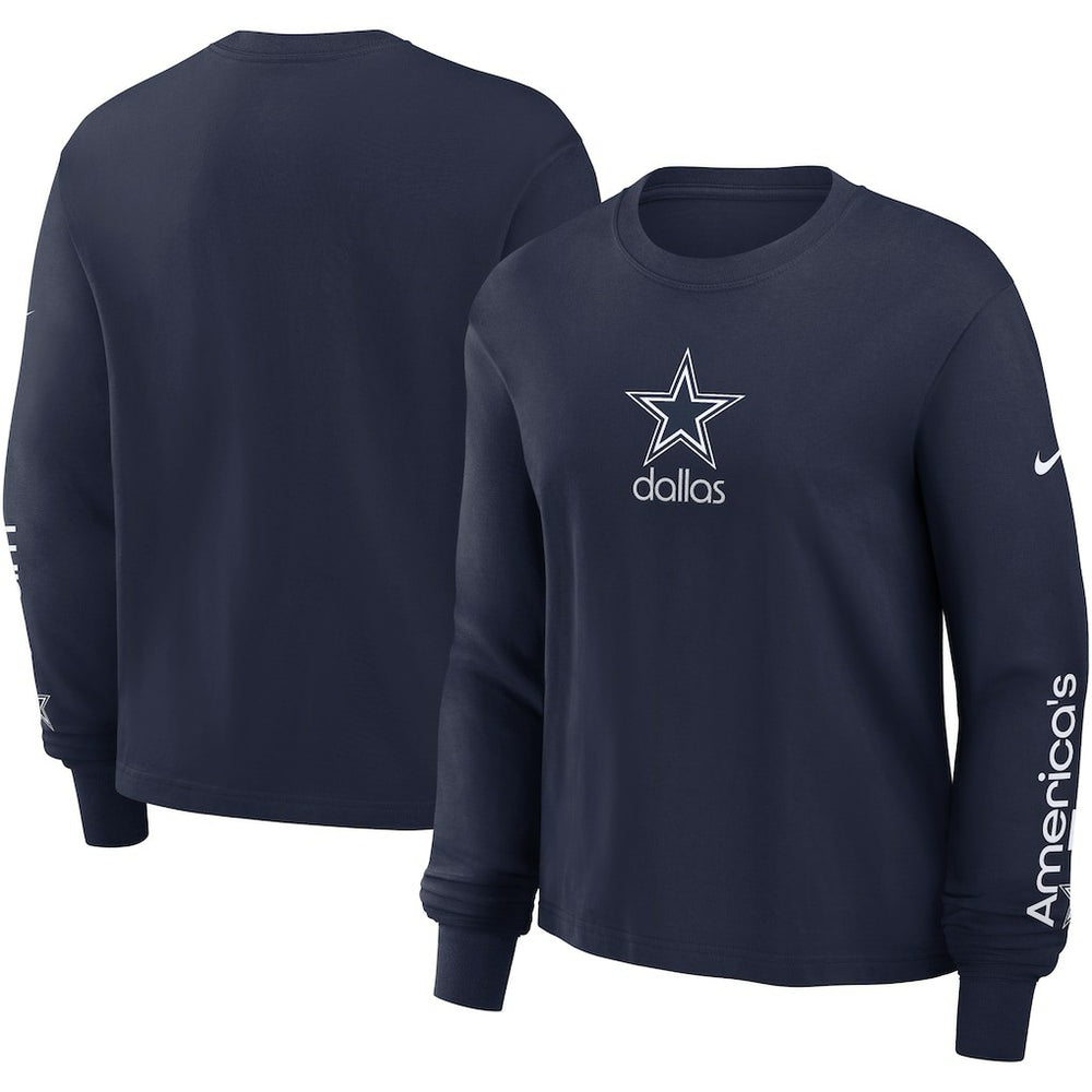 Dallas Cowboys Women's Boxy Long Sleeve T-Shirt - Navy | Nike outlet