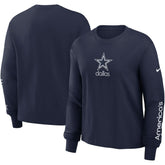 Dallas Cowboys Women's Boxy Long Sleeve T-Shirt - Navy | Nike outlet