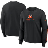 Cincinnati Bengals Women's Boxy Long Sleeve T-Shirt - Black | Nike for sale