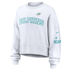 Miami Dolphins Women's Oversized Pullover Sweatshirt - White | Nike outlet