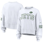 New York Jets Women's Oversized Pullover Sweatshirt - White | Nike cheap