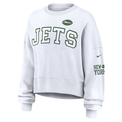 New York Jets Women's Oversized Pullover Sweatshirt - White | Nike cheap