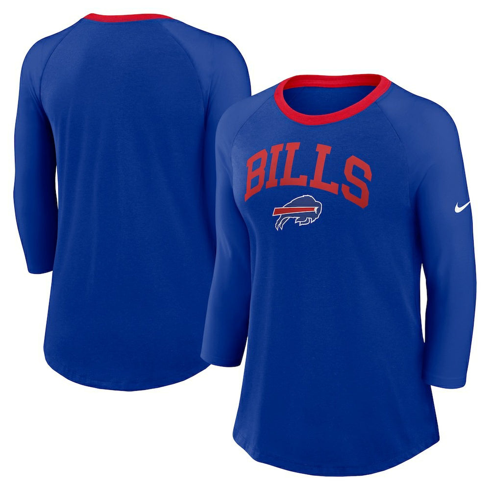 Buffalo Bills Women's 3/4 Sleeve Raglan Fashion Top - Royal | Nike online