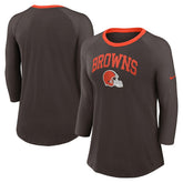 Cleveland Browns Women's 3/4 Sleeve Raglan Fashion Top - Brown | Nike outlet