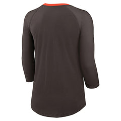 Cleveland Browns Women's 3/4 Sleeve Raglan Fashion Top - Brown | Nike outlet