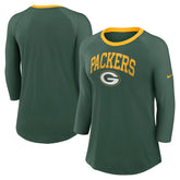 Green Bay Packers Women's 3/4 Sleeve Raglan Fashion Top - Green | Nike discount