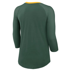 Green Bay Packers Women's 3/4 Sleeve Raglan Fashion Top - Green | Nike discount