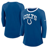 Indianapolis Colts Women's 3/4 Sleeve Raglan Fashion Top - Royal | Nike for sale