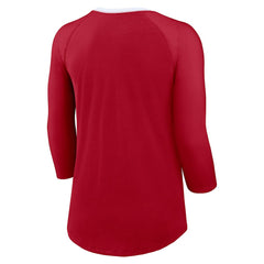 San Francisco 49ers Women's 3/4 Sleeve Raglan Fashion Top - Scarlet | Nike for sale