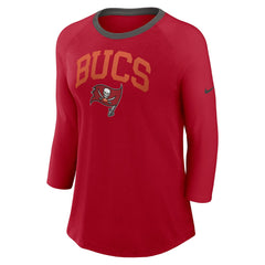 Tampa Bay Buccaneers Women's 3/4 Sleeve Raglan Fashion Top - Red | Nike online