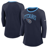Tennessee Titans Women's 3/4 Sleeve Raglan Fashion Top - Navy | Nike sale