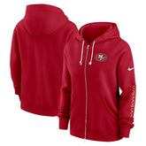 San Francisco 49ers Women's Plus Size Phoenix Full-Zip Hoodie - Scarlet | Nike cheap