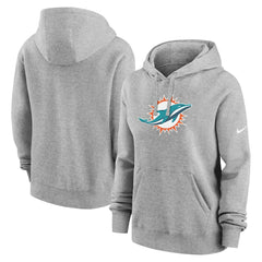 Miami Dolphins Women's Club Fleece Hoodie - Heather Gray | Nike on sale