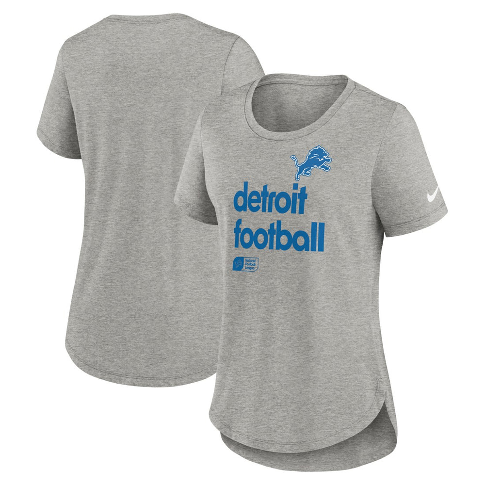 Detroit Lions Women's Team Shout-Out Tri-Blend T-Shirt - Heather Gray | Nike online
