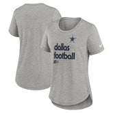 Dallas Cowboys Women's Team Shout-Out Tri-Blend T-Shirt - Heather Gray | Nike online